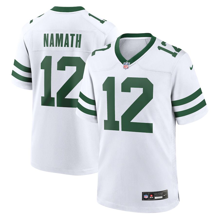 Men New York Jets #12 Joe Namath Nike White Legacy Retired Player Game NFL Jersey